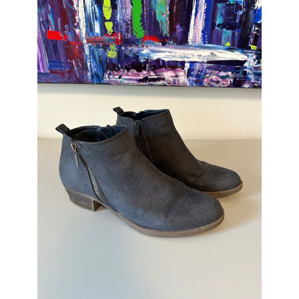 Carlos Santana Grey Faux Suede Ankle Boots